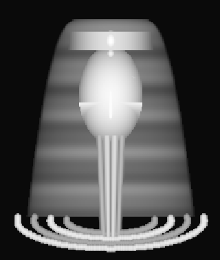 Grayscale PNG heightmap source for the pharaoh relief: nemes headdress stripes, face shading, uraeus cobra and beaded usekh collar on a black background
