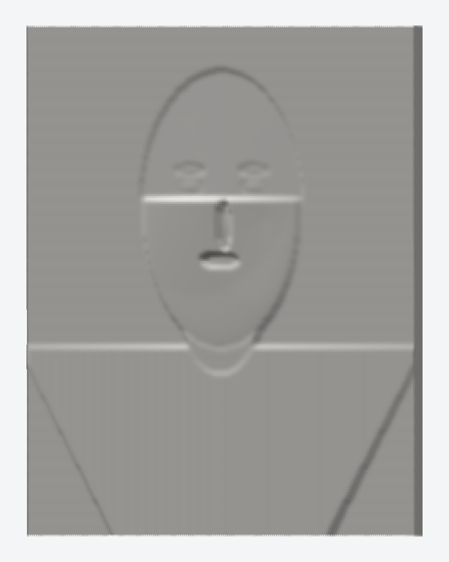 White porcelain portrait lithophane STL rendered in 3D with shaded facial features, converted from a grayscale PNG heightmap by png2stl.com